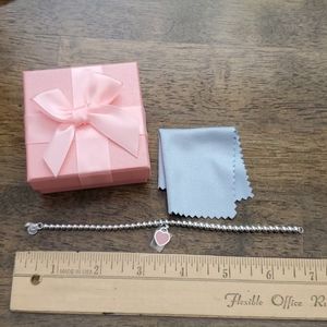 Cute pink heart 💕silver bracelet